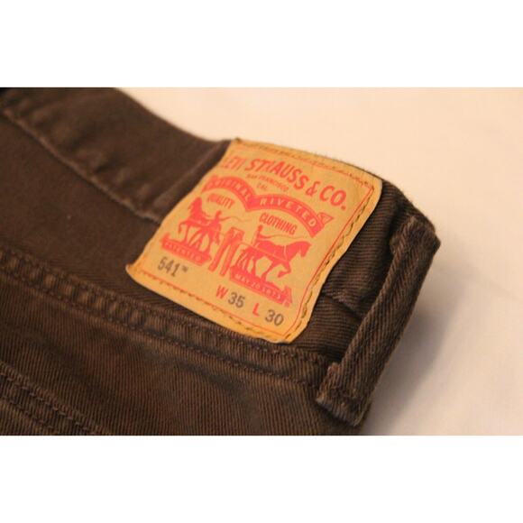 Levi's 541 Brown Jeans Denim 35x30 Regular Fit Straight 100% Cotton - Picture 6 of 7